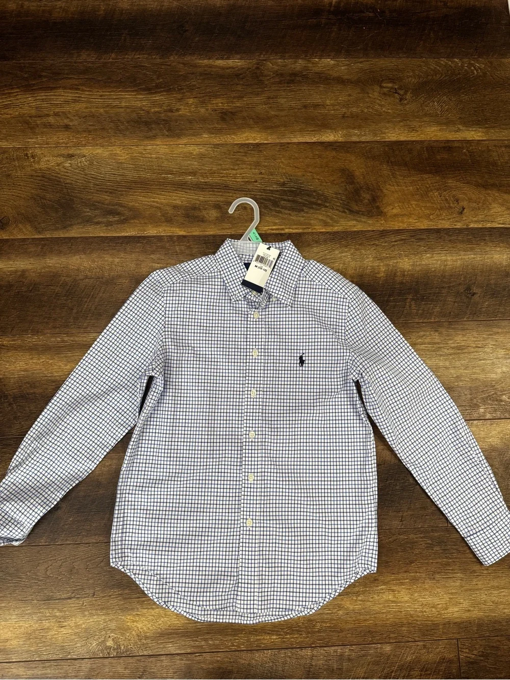 Ralph Lauren Blue & White Checked Button-Down Shirt